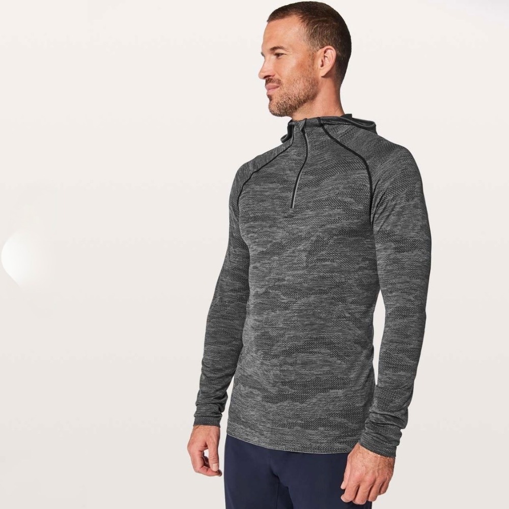 Lululemon Metal Vent Tech Hoodie Half-Zip Black Men XL Athletic Gym Lightweight